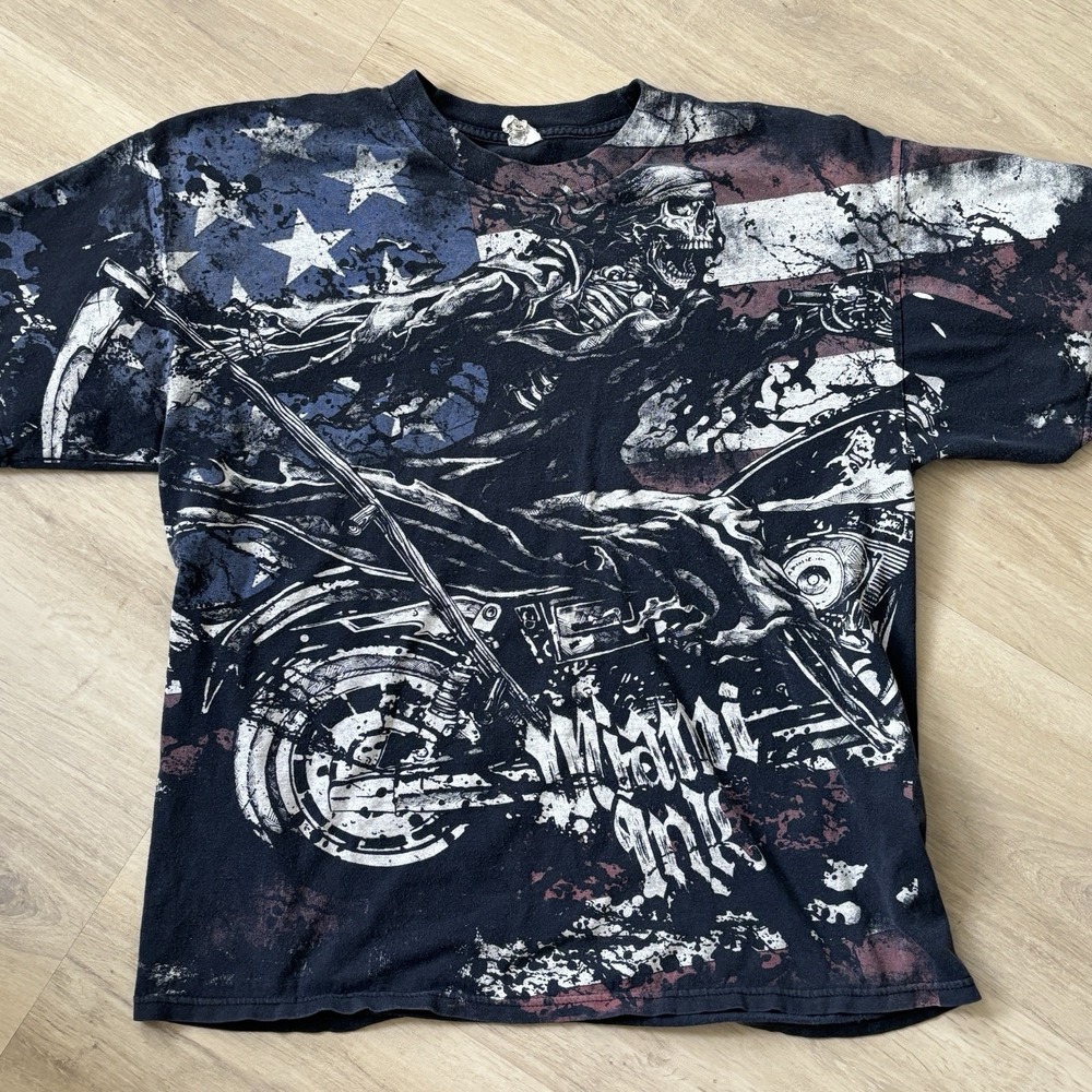 Miami Ink American‎ Grunge Cyber Streetwear Y2K Shirt Black Mens Size XL